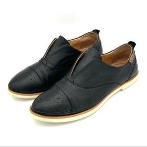 Pikolinos Pyrgos Leather Wingtip Loafers Slip On Almond Toe Black Size 36